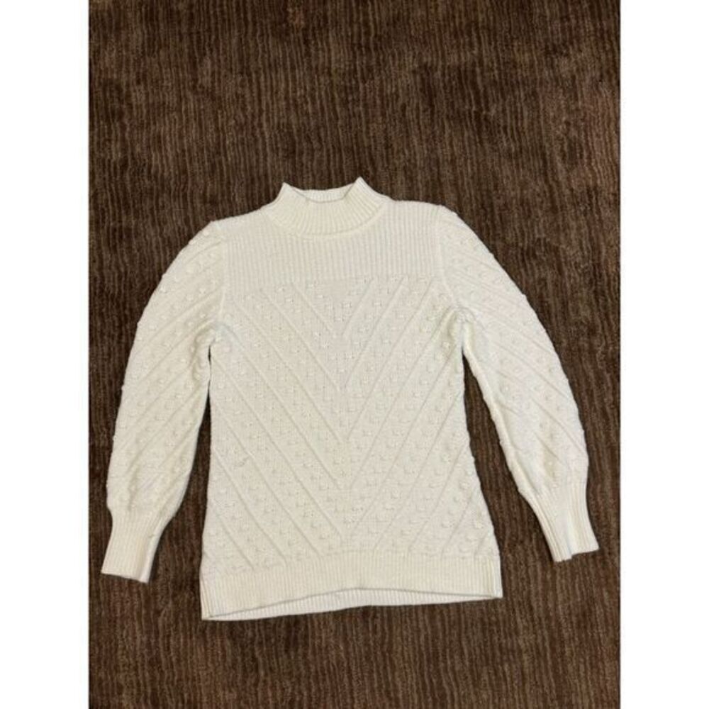 Calvin Klein Cream Cable Knit Sweater Cozy Winter Pullover